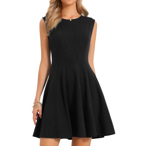 Женские платья INSPIRE CHIC Women's Sleeveless Summer Casual Crew Neck Swing A Line Mini Dresses Large Black