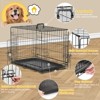 Maliang Dog Crate with Divider Panel,24 Inch Double Door Folding Metal Wire Dog Cage with Plastic Leak-Proof Pan Tray - 3 of 4