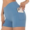 Anna-Kaci Active Women's V-Cross Front Wide Band Stretchy Side Pocket Detail Biker Shorts - 3 of 4