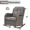 Gymojoy Outdoor Rocking Chair Rattan Rocker Chairs with Cushion - 2 of 4