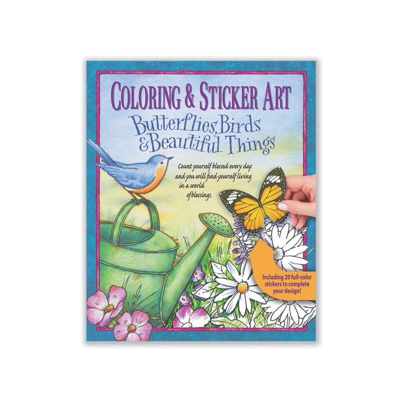 Coloring & Sticker Art Butterflies, Birds & Beautiful Things - by  Product Concept Editors (Paperback), 1 of 2