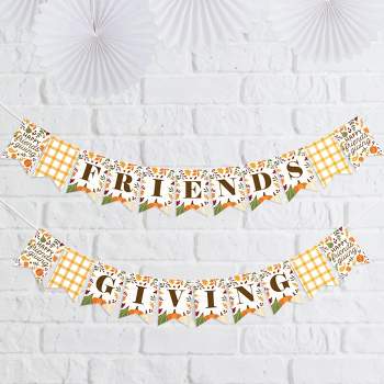 Big Dot of Happiness Fall Friends Thanksgiving - Friendsgiving Party Mini Pennant Banner