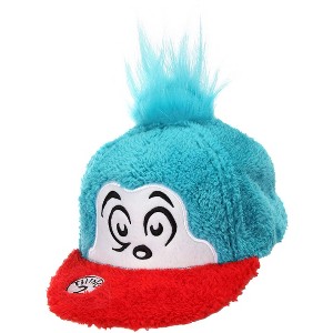 HalloweenCostumes.com    Dr. Seuss Thing 2 Costume Fuzzy Snapback Hat, Blue/Red - 1 of 4
