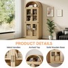 71.4 in Tall Arched Bookshelf with Doors and Drawers - 15.83 in Depth Wooden Display Cabinet, Farmhouse Rounded Bookcases for Living Room & Kitchen - 4 of 4