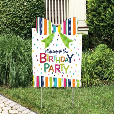 Big Dot of Happiness Cheerful Happy Birthday - Party Decorations - Colorful Birthday Party Welcome Yard Sign