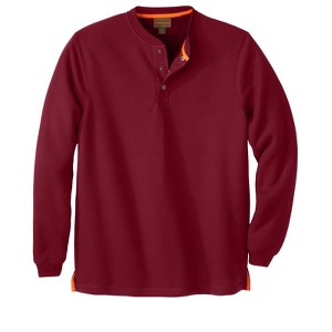 KingSize Men's Big & Tall Bonded High Pile Fleece Waffle Henley - 1 of 2