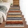 Modern Runner Rug 2x6 Washable Striped Accent Carpet with Non-Slip Backing, Stain-Resistant Low Pile Hallway Rug, Foldable Contemporary Floor Cover - 2 of 4