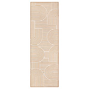 Washable Modern Large Living Room Rugs, Rainbow Print Soft Non Slip Bedroom Carpet, Low Pile Geometric Dining Room Rugs - 1 of 4