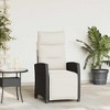 vidaXL Reclining Patio Chair Set - Black Poly Rattan Outdoor Lounger with Adjustable Backrest/Footrest - 2 of 4