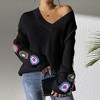 Coolmee Womens Knit Sweaters Fall Winter V Neck Long Sleeve Pullover Casual Loose Tops - 4 of 4