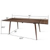 Extendable Dining Table With Removable Leaves, Modern Walnut Dining Table for 8–10, Expandable Rectangular Table for Family Meals-Maison Boucle - 4 of 4