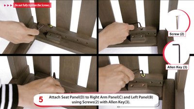 Teak and Beige Acacia Wood 3-Seater Outdoor Sectional Sofa Set with Ottoman