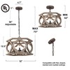 LNC Quaint 3-Light 15.5" Farmhouse Lantern Small Chandelier, Antique Bronze and Distressed White Wood - 3 of 4