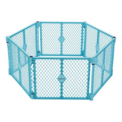 Aqua Blue 6-Panel Indoor Outdoor Baby Playpen