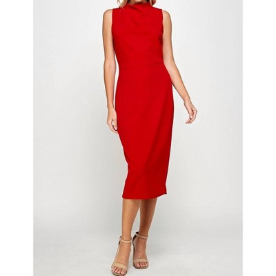 Women's Mock Neck Midi Dress - 2 Hearts Apparel