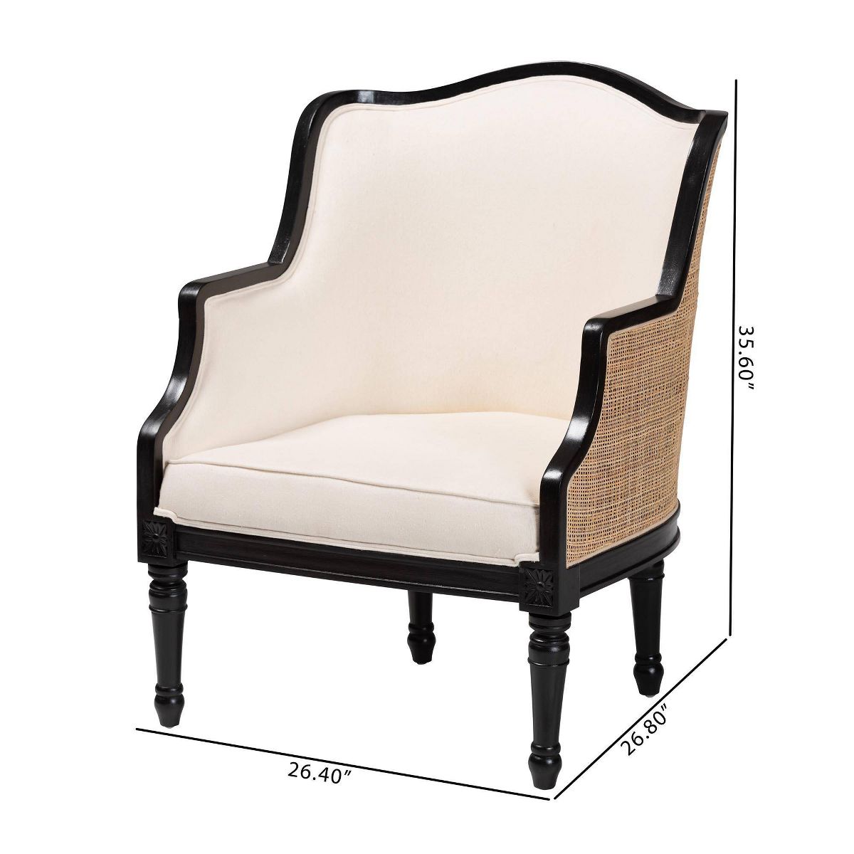bali & pari Elizette Fabric and Wood Accent Chair - thumbnail 10