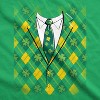 Plaid Green Tuxedo T Shirt Funny Saint Patricks Day Green Shamrock St. Paddys Tee - Crazy Dog Men's T Shirt - 3 of 4