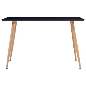 vidaXL Dining Table Black and Oak Engineered Wood and Steel - 1 of 4