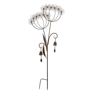 Transpac Metal 54" Black Spring Flower with Bells Yardstake
