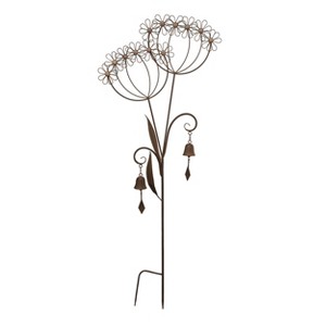 Transpac Metal 54" Black Spring Flower with Bells Yardstake - 1 of 2
