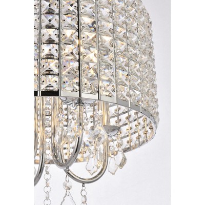 Elise 14" Brass and Crystal Flush Mount Light