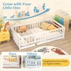 Tangkula Twin Size Floor Bed w/High Fence & Door Safety Guardrails Wood Floor Bed Frame - 4 of 4