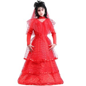 HalloweenCostumes.com Gothic Red Wedding Dress Costume for Girls - 1 of 2