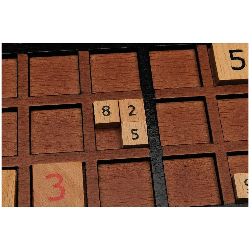 WE Games Wooden Sudoku Board with Storage Slots in Walnut Stain - 11.5 in., 3 of 9