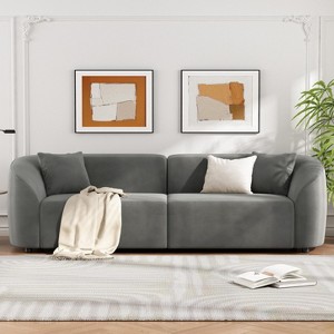 Christopher Knight Home Godwin 87.5" Modern Upholstered 3 Seater Curved Sofa - 1 of 4