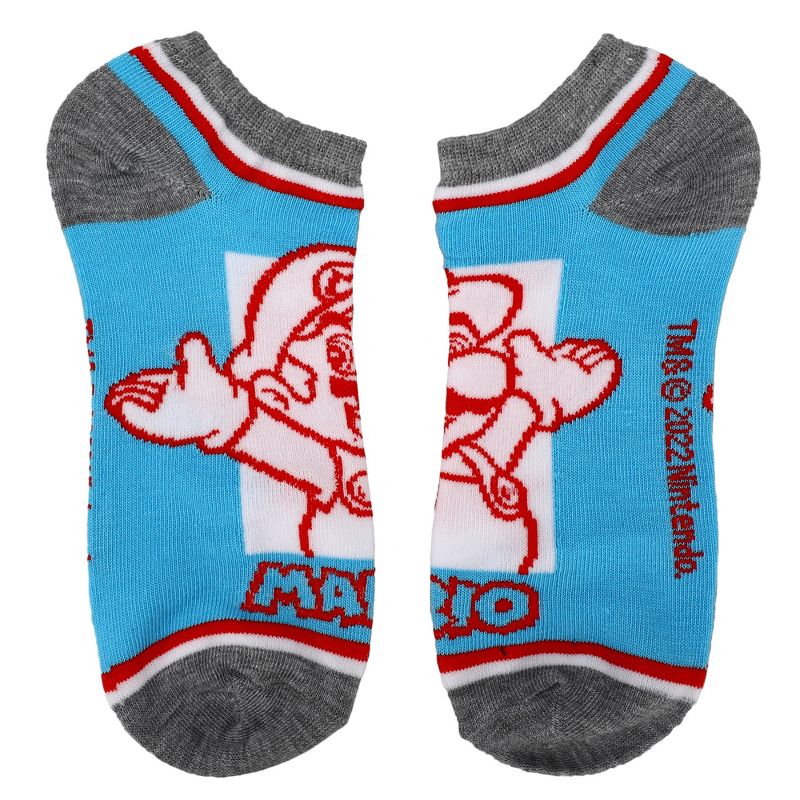 Super Mario Bros Mario & Luigi Mixed Icons Women's 5-Pack Ankle Socks, 3 of 7