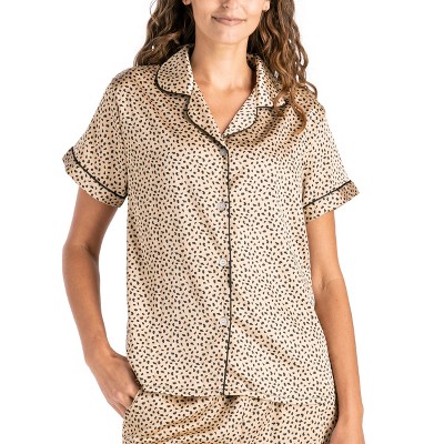 Hello Mello Womens Beauty Sleep Satin Pajama Top