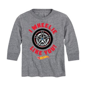 Boys' - Hot Wheels - Valentine's I Wheelie Like You Long Sleeve Graphic T-Shirt - 1 of 4