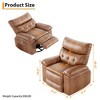 Recliner Chair for Adults, PU Leather Electric Rocker Recliner, 270 Degree Swivel Lounge Chair with Side Pocket, Modern Massage Recliner Chair Sofa - 3 of 4