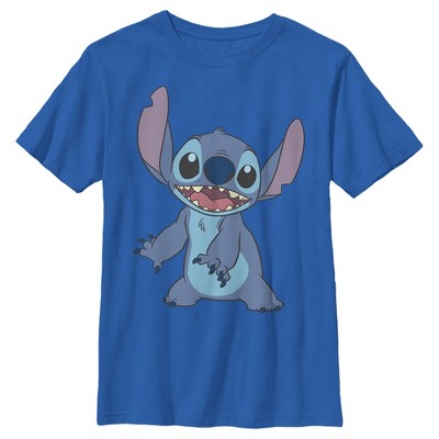 Boy's Lilo & Stitch Happy To See Me T-shirt - Royal Blue - X Large : Target