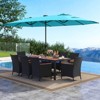 Tangkula 11 PCS Patio Dining Set w/ 15ft Double-Sided Patio Umbrella (Base Included) - 2 of 4