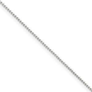 Black Bow Jewelry 1mm Sterling Silver, Hollow Beaded Chain Necklace - 1 of 4