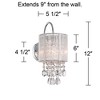 Possini Euro Design Silver Line Modern Wall Light Sconce Chrome 6" Crystal Glass for Bedroom Bathroom Vanity Reading Living Room Hallway House Home - 4 of 4