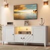 TV Stands for Living Room, White Entertainment Center with Led Lights, Television Stands for 65 inch tv,Long TV Console Table with Storage and Drawer - 3 of 4