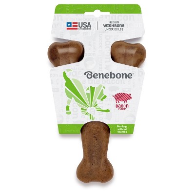 Benebone Wishbone Dog Chew Toy - Bacon - M