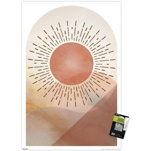 Trends International Reinders: Abstract - Abstract Sun Unframed Wall Poster Print Clear Push Pins Bundle 22.375" x 34" - 1 of 4
