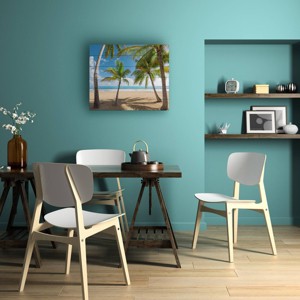 Trademark Fine Art Stefan Hefele Palmy Beach II Wood Slat Art - 1 of 4