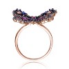 Guili Sterling Silver Black & Rose Gold-Plated Butterfly Ring with Multi-Color Cubic Zirconia for a Bold, Chic Look. Sizes 6-8. - 4 of 4