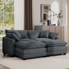 2-Seater Corduroy Sofa Bed with 2 Footrests and Flexible Combination for Living Room - 3 of 4
