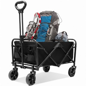 SUGIFT Multi-Purpose Big Bucket Cart, Black Wagon, 25 inches in Height - 1 of 4