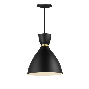 Maxim Lighting Carillon 1 - Light Pendant in  Black/Satin Brass - 1 of 3