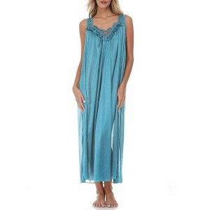 Ezi Satin Silk Nightgown For Women - Soft & Breathable Womens Sleepwear- Short Sleeves Womens Sleepwear - 1 of 1