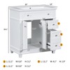 30" Bathroom Vanity With Sink, Solid Wood Bathroom Cabinet With Resin Sink, Modern Free Standing Storage Cabinet With 2 Drawers & 2 Doors - 2 of 4