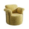 360° Swivel Boucle Barrel Chair, Upholstered Armchair with Gold Metal Legs, Comfortable Round Accent Chair for Living Room - Koiai - 4 of 4