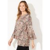 Catherines Women's Plus Size Flutter Sleeve V-Neck Top - 4 of 4