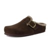 CUSHIONAIRE Haven Genuine Leather Clogs for Women – Faux Fur Lined  Slip-On Womens Shoes with Cork Footbed and Adjustable Buckle - 2 of 4